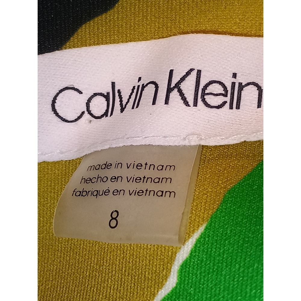 2-Calvin Klein Sheath Dresses Womens sizes 4 & 8 Blue Green Striped Abstract Lot - Picture 6 of 13